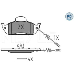 stabdžių trinkelių rinkinys, diskinis stabdys <small>MEYLE-PD: Advanced performance and design.</small>