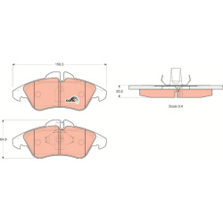  stabdžių trinkelių rinkinys, diskinis stabdys <small>COTEC</small>