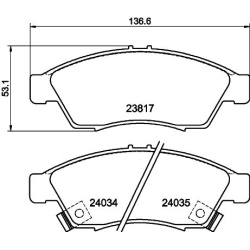  stabdžių trinkelių rinkinys, diskinis stabdys