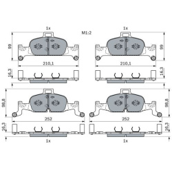  stabdžių trinkelių rinkinys, diskinis stabdys