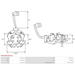  laikiklis, angliniai šepetėliai <small>Valeo</small>
