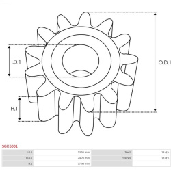  remonto komplektas, starteris <small>AS</small>