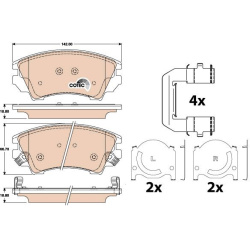  stabdžių trinkelių rinkinys, diskinis stabdys <small>COTEC</small>