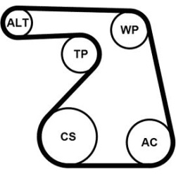  vandens siurblys + V formos rumbuotas diržas, komplektas