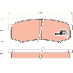  stabdžių trinkelių rinkinys, diskinis stabdys <small>COTEC</small>