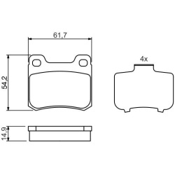  stabdžių trinkelių rinkinys, diskinis stabdys