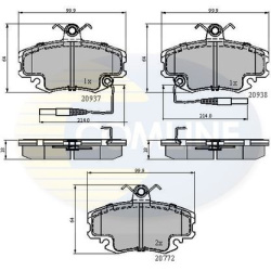  stabdžių trinkelių rinkinys, diskinis stabdys