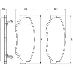  stabdžių trinkelių rinkinys, diskinis stabdys
