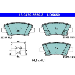  stabdžių trinkelių rinkinys, diskinis stabdys <small>ATE Ceramic</small>