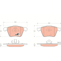  stabdžių trinkelių rinkinys, diskinis stabdys <small>COTEC</small>