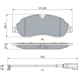  stabdžių trinkelių rinkinys, diskinis stabdys
