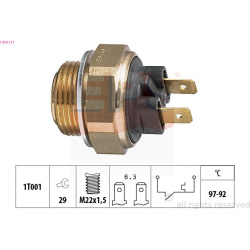  temperatūros jungiklis, radiatoriaus ventiliatorius <small>Made in Italy - OE Equivalent</small>