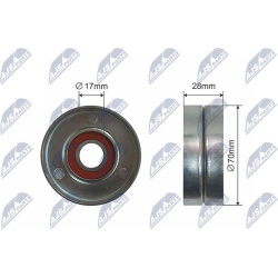  įtempiklio skriemulys, V formos rumbuotas diržas