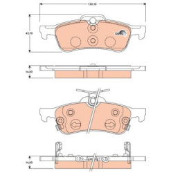  stabdžių trinkelių rinkinys, diskinis stabdys <small>COTEC</small>