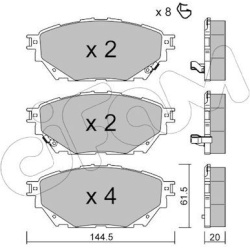  stabdžių trinkelių rinkinys, diskinis stabdys