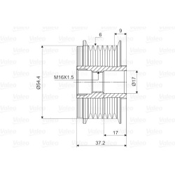  laisvos eigos sankaba, kint. sr. generatorius <small>VALEO NEW SPARE PART</small>