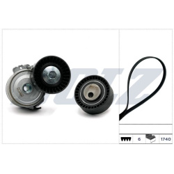  V formos rumbuotas diržas, komplektas