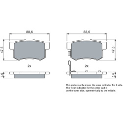  stabdžių trinkelių rinkinys, diskinis stabdys