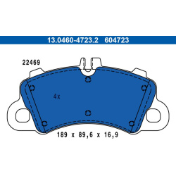  stabdžių trinkelių rinkinys, diskinis stabdys
