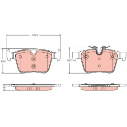  stabdžių trinkelių rinkinys, diskinis stabdys