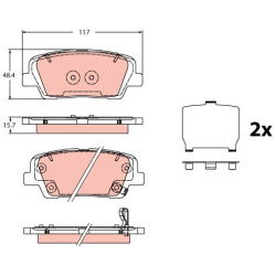  stabdžių trinkelių rinkinys, diskinis stabdys
