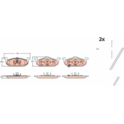  stabdžių trinkelių rinkinys, diskinis stabdys