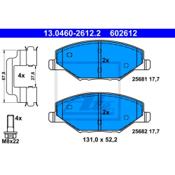  stabdžių trinkelių rinkinys, diskinis stabdys