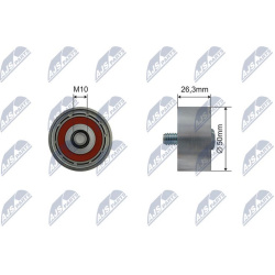  įtempiklio skriemulys, V formos rumbuotas diržas