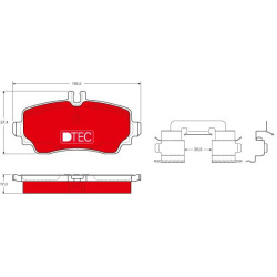  stabdžių trinkelių rinkinys, diskinis stabdys <small>DTEC COTEC</small>