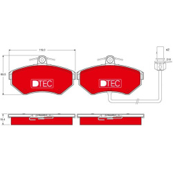  stabdžių trinkelių rinkinys, diskinis stabdys <small>DTEC COTEC</small>