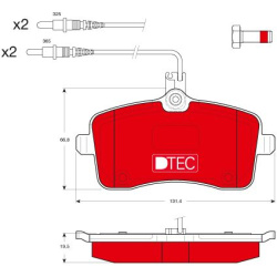  stabdžių trinkelių rinkinys, diskinis stabdys <small>DTEC COTEC</small>
