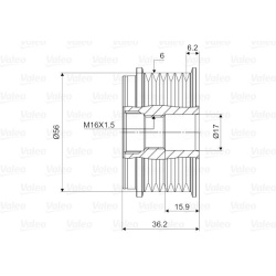  laisvos eigos sankaba, kint. sr. generatorius <small>VALEO NEW SPARE PART</small>