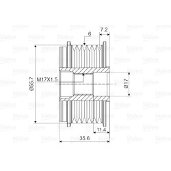  laisvos eigos sankaba, kint. sr. generatorius <small>VALEO NEW SPARE PART</small>