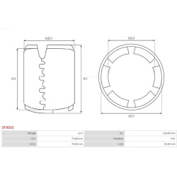  polių apvija, starteris <small>AS</small>