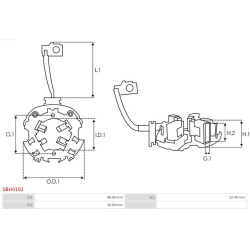  starterio dangtelis, karbiuratorius <small>AS</small>