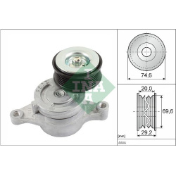  diržo įtempiklis, V formos rumbuotas diržas