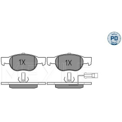  stabdžių trinkelių rinkinys, diskinis stabdys <small>MEYLE-PD: Advanced performance and design.</small>