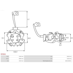  laikiklis, angliniai šepetėliai <small>Brand new AS-PL</small>