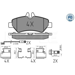  stabdžių trinkelių rinkinys, diskinis stabdys <small>MEYLE-PD: Advanced performance and design.</small>