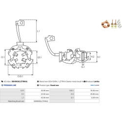  laikiklis, angliniai šepetėliai <small>Brand new Letrika</small>
