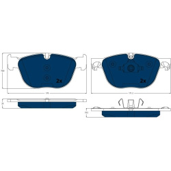  stabdžių trinkelių rinkinys, diskinis stabdys <small>ELECTRIC BLUE</small>