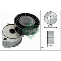  diržo įtempiklis, V formos rumbuotas diržas