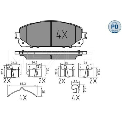  stabdžių trinkelių rinkinys, diskinis stabdys <small>MEYLE-PD: Advanced performance and design.</small>