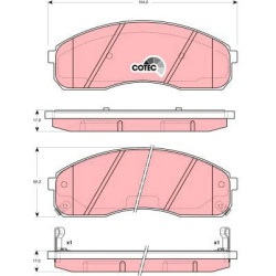  stabdžių trinkelių rinkinys, diskinis stabdys <small>COTEC</small>