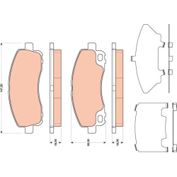 stabdžių trinkelių rinkinys, diskinis stabdys